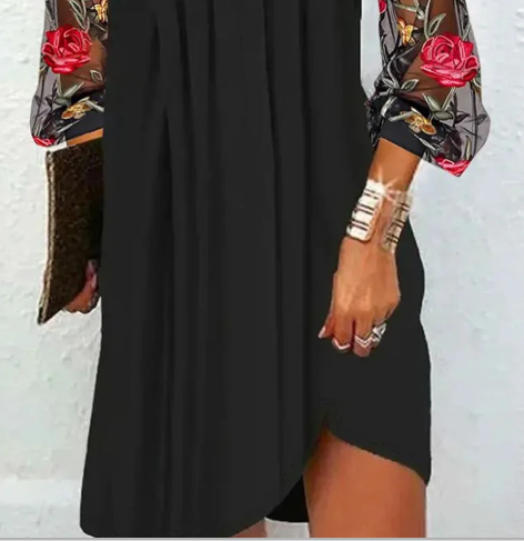 Camille | Robe Élégante à Manches Fleuries