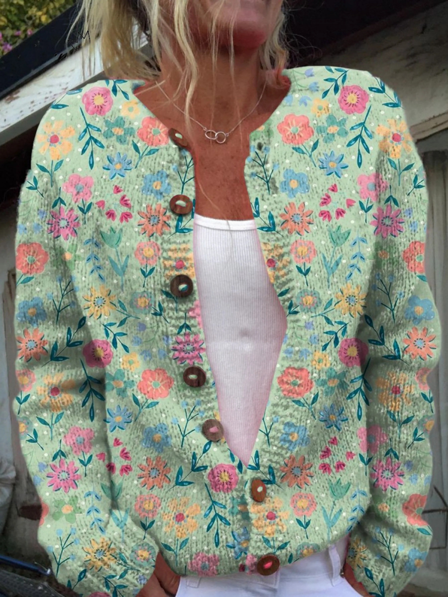 Ondine™ | Cardigan Floral Vintage Femme - Maison Denise
