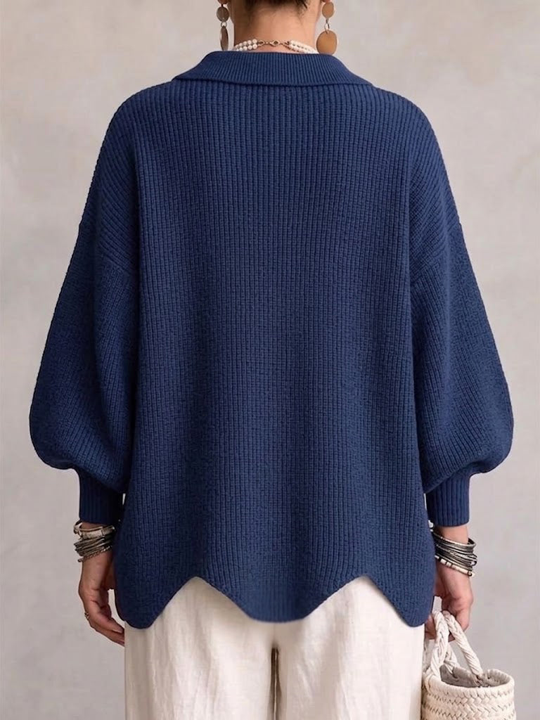 Iolanthe | Cardigan Col Chemise à Boutons Dorés