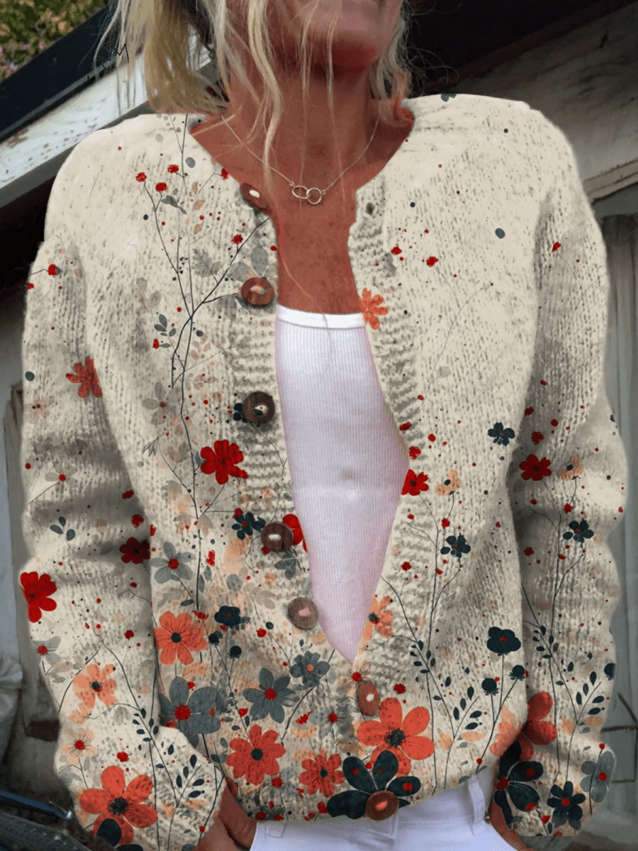 Sabine™ | Cardigan en Maille Floral Vintage - Maison Denise